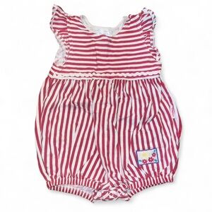 SOLD Vintage Carters Red and White Striped Baby Romper *
